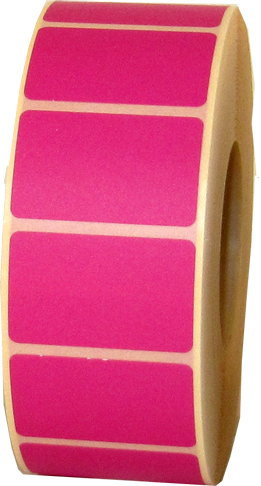 Pink papiretiket 37x23 mm.