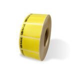 Gul papiretiket (UDSALG) 37x23 mm. rulle med 1.000 stk.