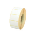 Hvid termoetiket permanent lim 37x23 mm.