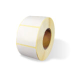 Hvid termoetiket aftagelig lim 40x32 mm. rulle med 1.000 stk.
