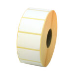 Hvid termoetiket permanent lim 50x30 mm.