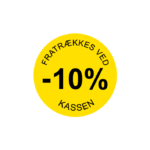 Gul pris/rabatetiket 10% med aftagelig lim Ø37 mm.