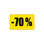 Gul rabatetiket -70% - 37x23 mm.