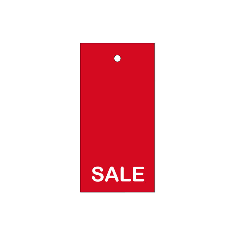 Sale-hængemærker i karton 30x66 mm.
