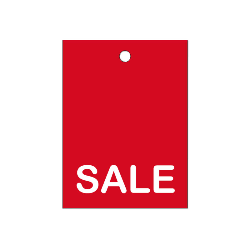 Sale-hængemærker i karton 45x66 mm.