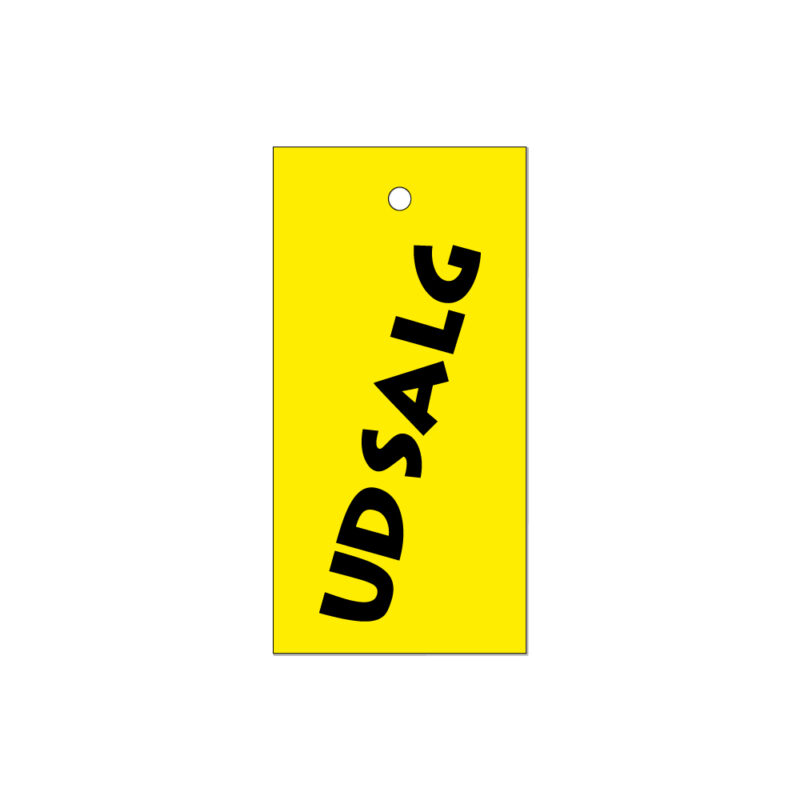 Udsalgs-hængemærker i karton 30x66 mm.