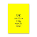 Neon Kartonskilt B2 (GUL) 500x700 mm