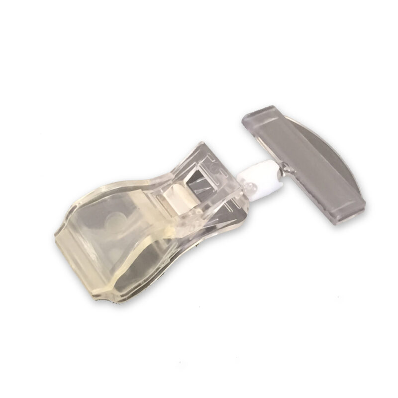 Skilteholderclips med rund lukning - 9,5 cm.