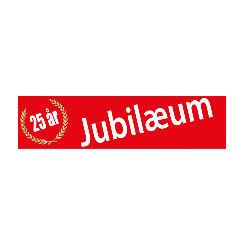 Vinylstreamer jubilæum med valgfrit år - 120x29 cm.