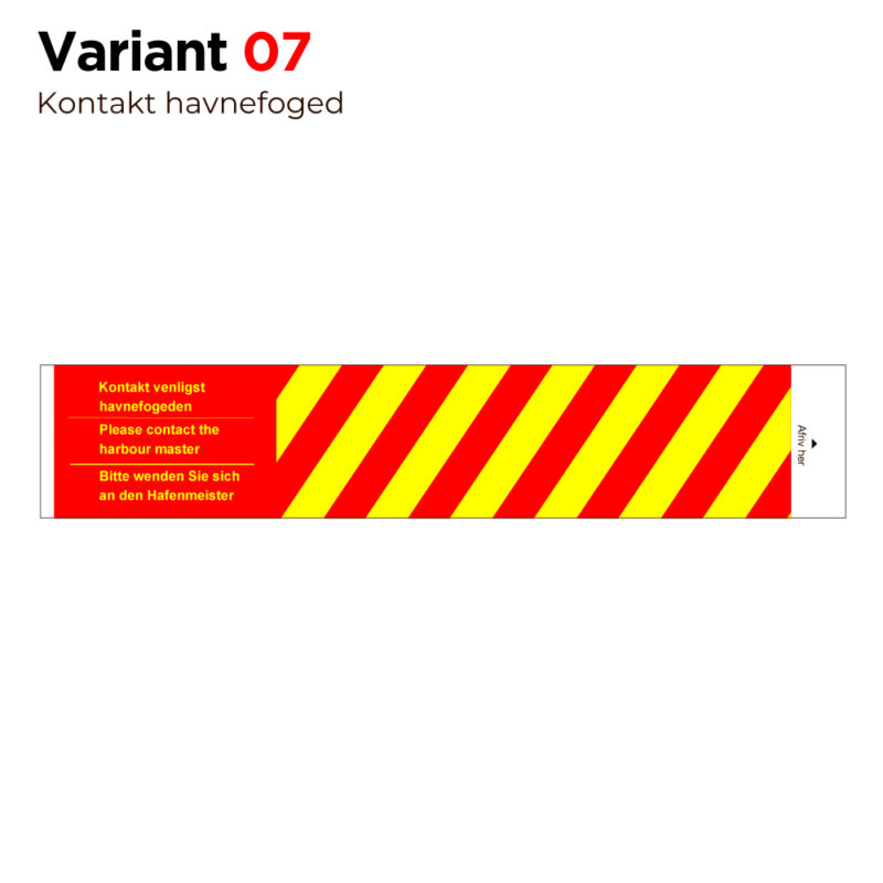 Betalingsmærke standard - Kontakt Havnefogeden 40x210 mm. Var. 07
