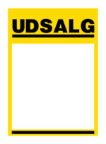 MINI UDSALG skilt - Karton 300 g - 40x60 mm.