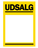 Gadeplakat med hvidt skrivefelt Udsalg 50x70 cm.