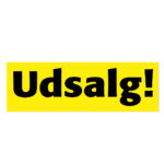 Vinylstreamers udsalg Gul og sort tekst 120x29 cm.