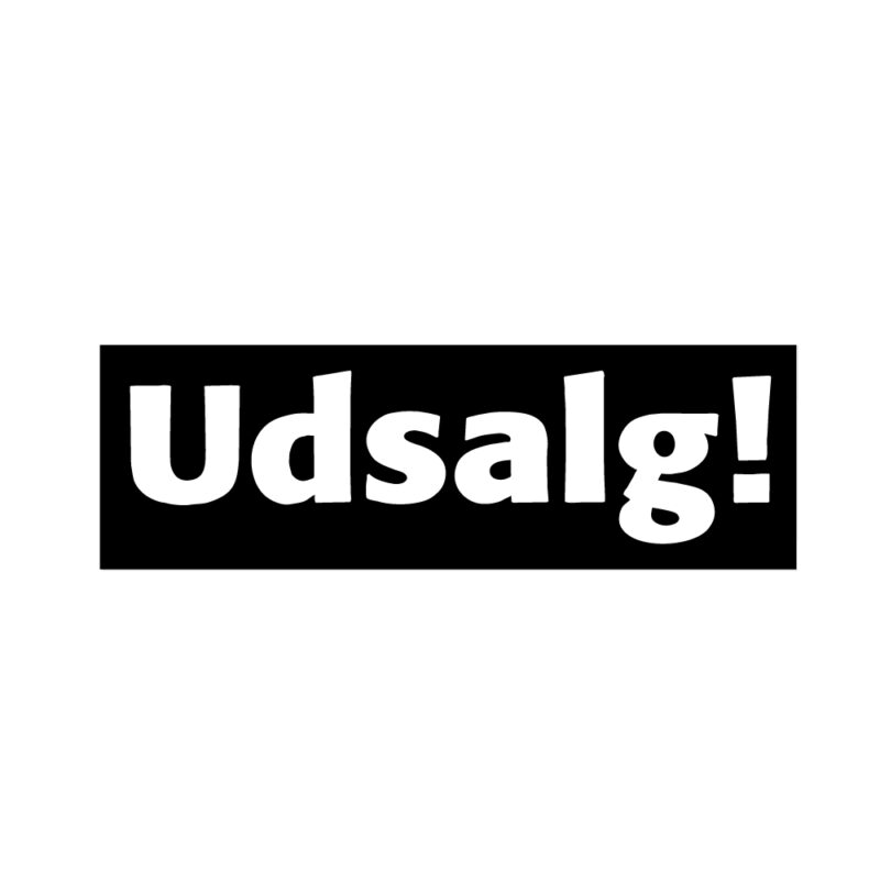Vinylstreamers udsalg Sort og hvid tekst 90x29 cm.