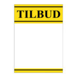 Gult tilbudsskilt A3 - 297x420 mm.