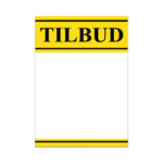 Gult tilbudsskilt A5 - 148x210 mm.