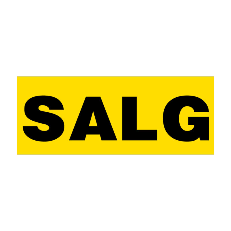 Kombinationsskilt "SALG" vinylstreamers - 70x33 cm.