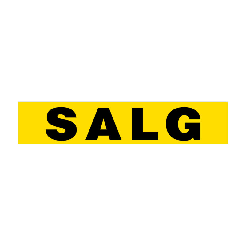 Kombinationsskilt "SALG" vinylstreamers - 70x16 cm.