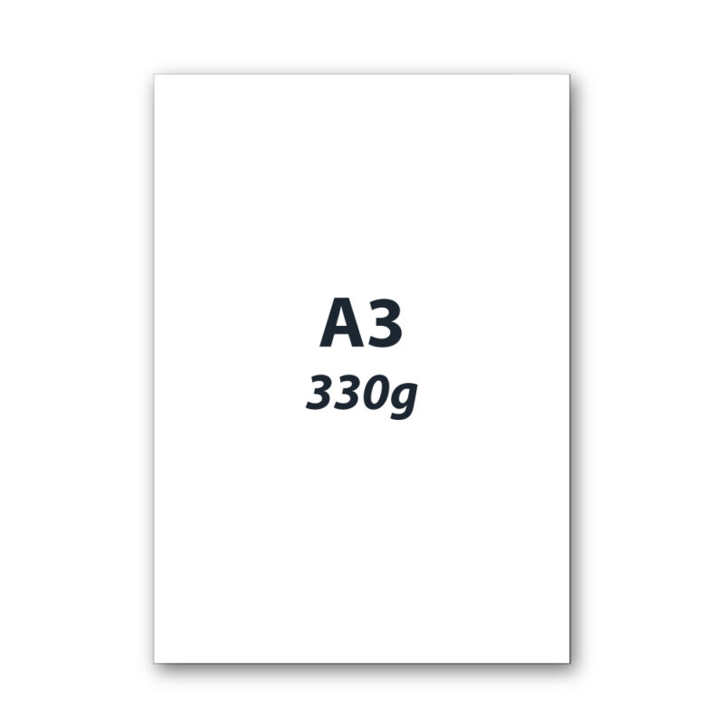 Hvid kraftigt kartonskilt A3 - 335 g.- 29,7x42 cm.