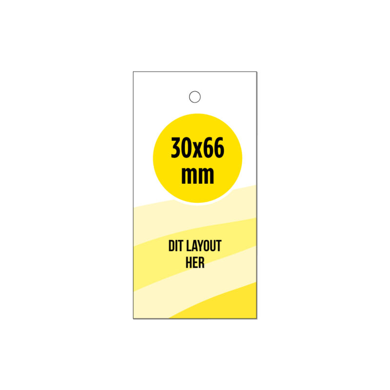Hængemærke med eget logo/tryk 30x66 mm.