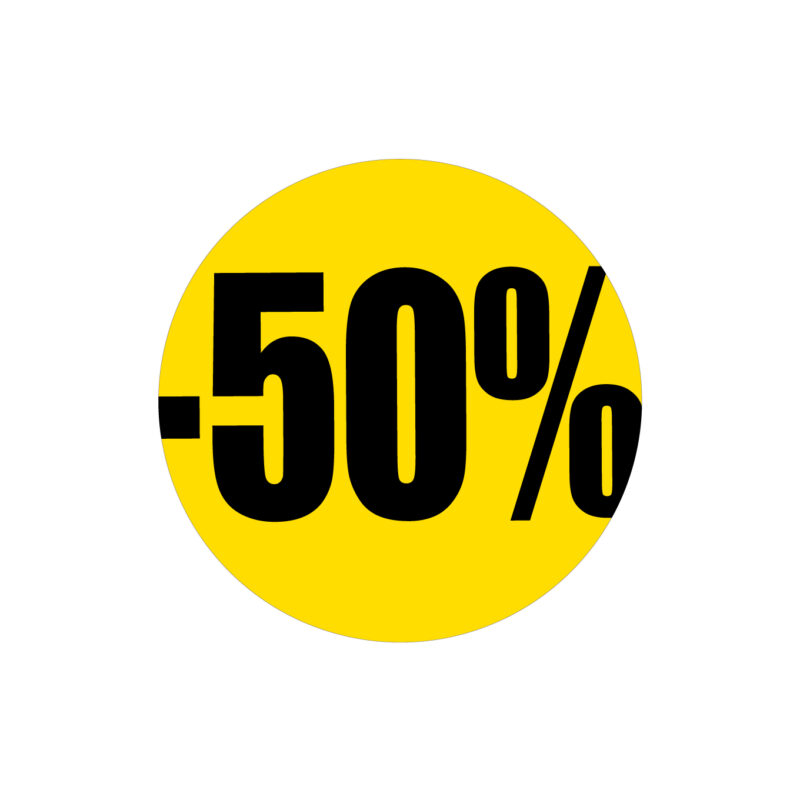 Vinylsticker til ruden med -50% rabat – Ø40 cm.