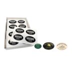 Pynteetiket/logoetiket i ark - Oval med eget layout