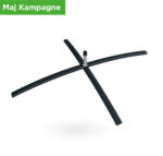 Krydsfod i sort aluminium – stabil base til beachflag (op til 17 kg)