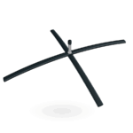 Krydsfod i sort aluminium – stabil base til beachflag (op til 17 kg)