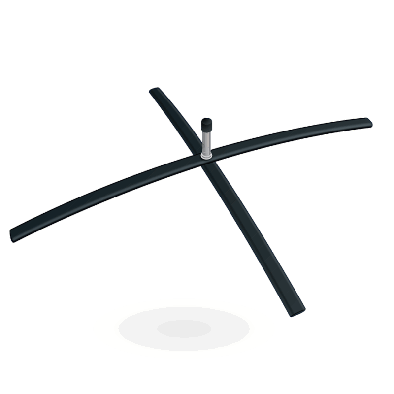Krydsfod sort aluminium (max. 17 kg)
