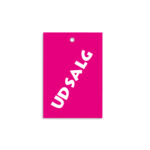 Pink UDSALGS-hængemærker i karton 45×66 mm. kasse med 1.600 stk.