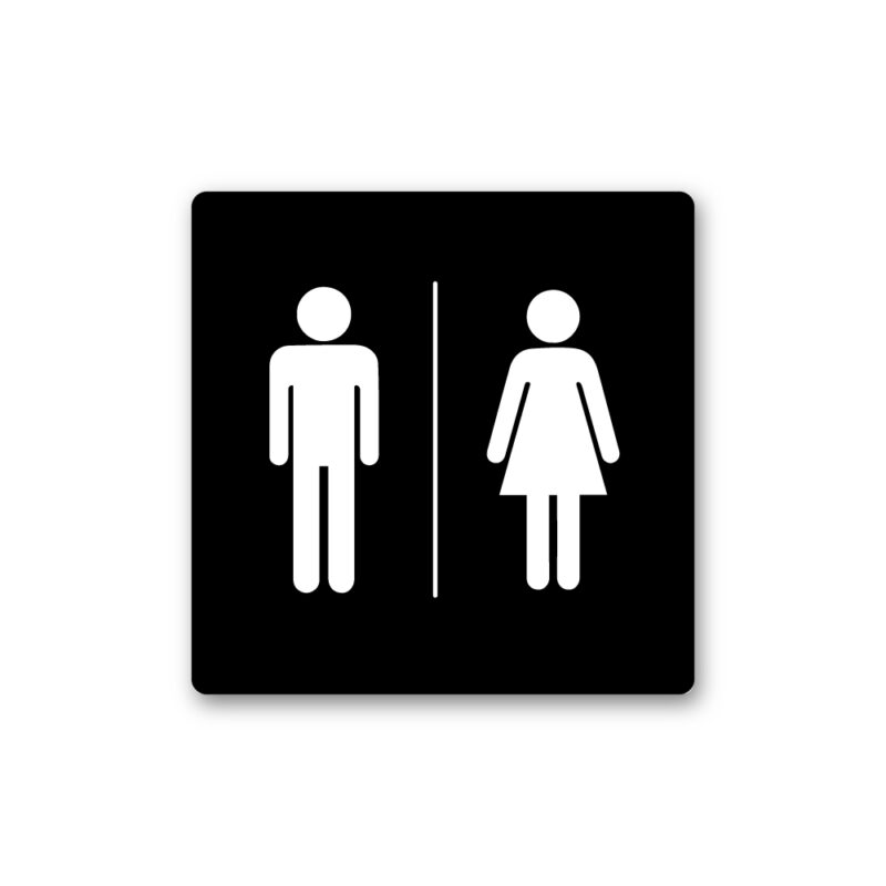 WC Piktogram Sort – Herre/Dame 200x200 mm
