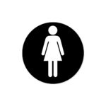 WC Piktogram – Dame sort Ø10 cm