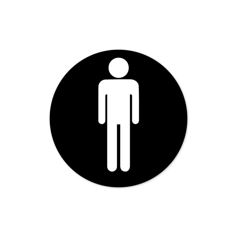 WC Piktogram – Herre sort Ø10 cm
