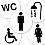 Piktogram Sæt – Ø10 cm 5 stk. (Hvid)