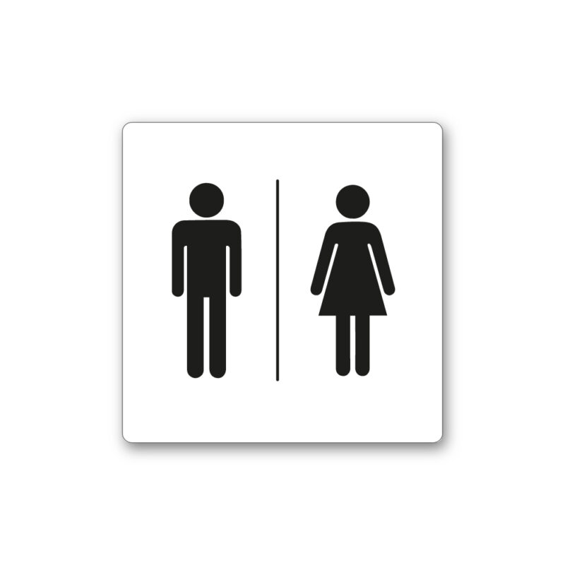 WC Piktogram Hvid – Herre/Dame 200x200 mm