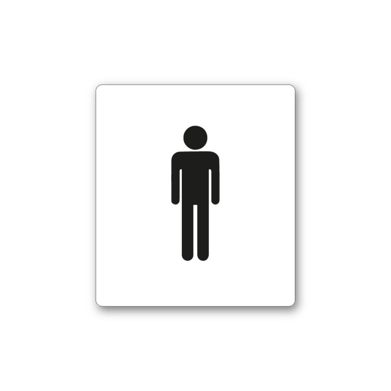 WC Piktogram Hvid – Herre 180x200 mm