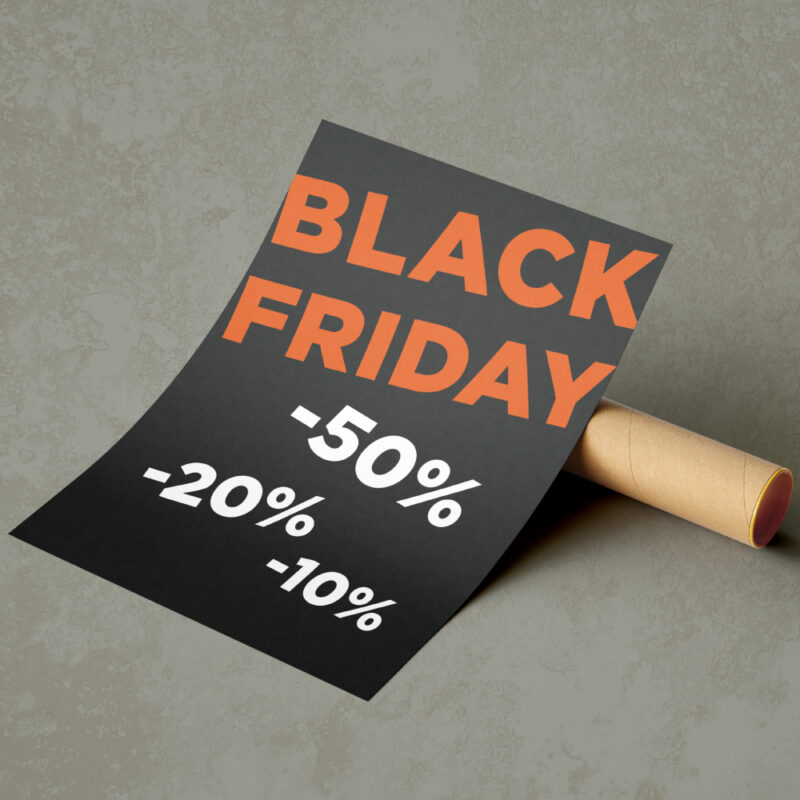 Black Friday gadeskilt m/procenter (Rød)