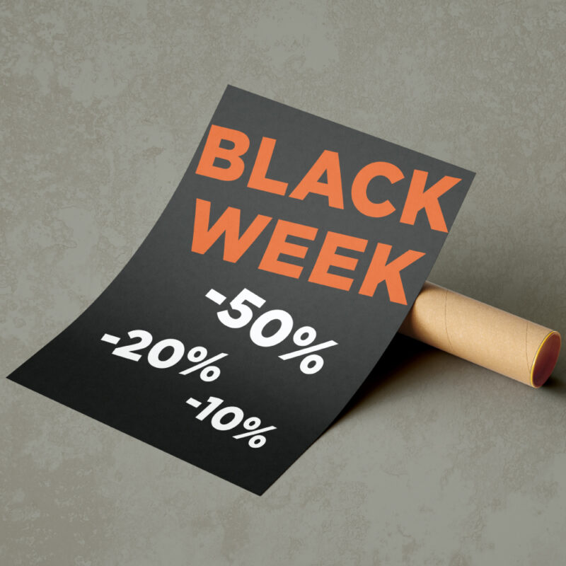 Black Week gadeskilt m/procenter (Rød)