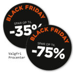 Black Friday rudesticker til vinduet - VALGFRI Procent  - Ø32 (Rød)
