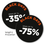 Black Days rudesticker til vinduet - VALGFRI Procent - Ø32 (Rød)