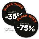 Black Week rudesticker til vinduet - VALGFRI Procent - Ø32 (Rød)