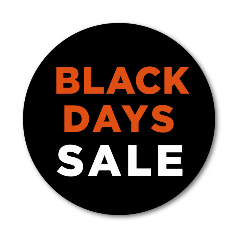Black Days Sale rudesticker til vinduet Ø32 (Rød)