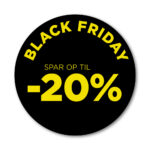 Black Friday rudesticker til vinduet - 20%- Ø32 (Gul)