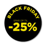 Black Friday rudesticker til vinduet - 25%- Ø32 (Gul)