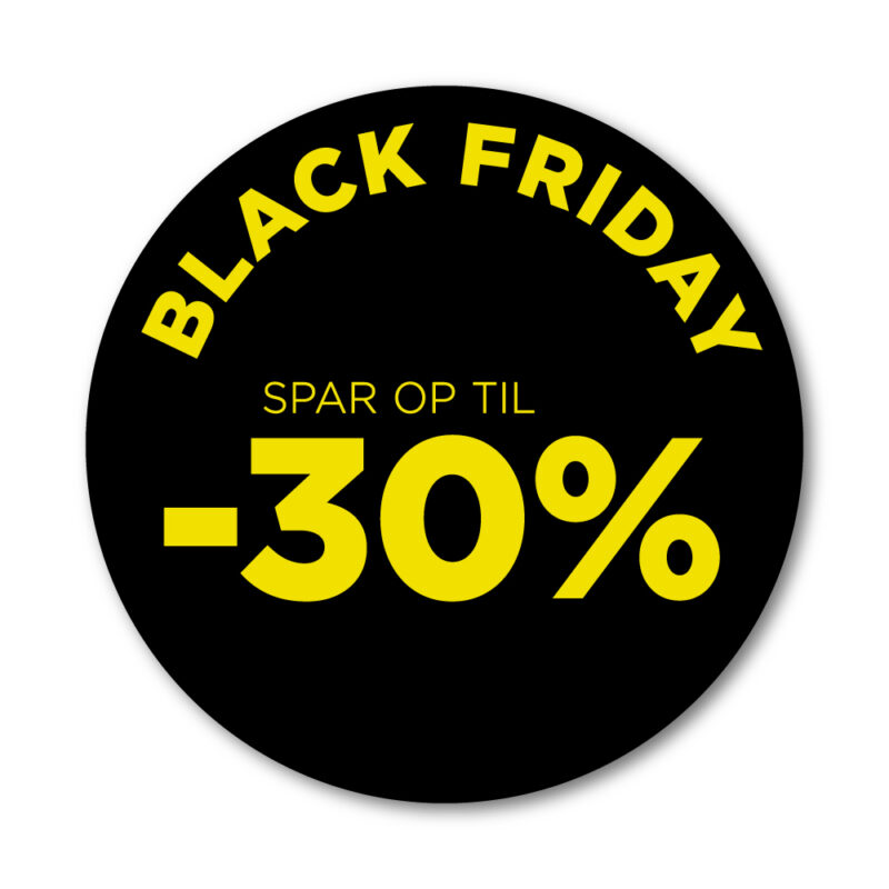 Black Friday rudesticker til vinduet - 30%- Ø32 (Gul)