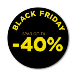 Black Friday rudesticker til vinduet - 40%- Ø32 (Gul)