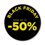 Black Friday rudesticker til vinduet - 50%- Ø32 (Gul)