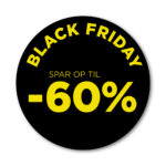 Black Friday rudesticker til vinduet - 60% - Ø32 (Gul)