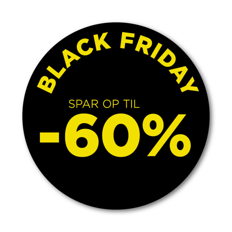 Black Friday rudesticker til vinduet - 60% - Ø32 (Gul)