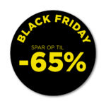 Black Friday rudesticker til vinduet - 65%  - Ø32 (Gul)
